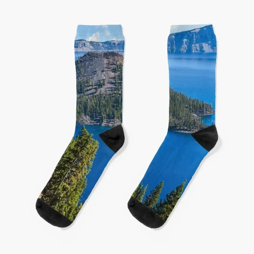 Wizard Island In Crater Lake Socks Antiskid soccer valentine gift ideas hiphop Boy Child Socks Women's