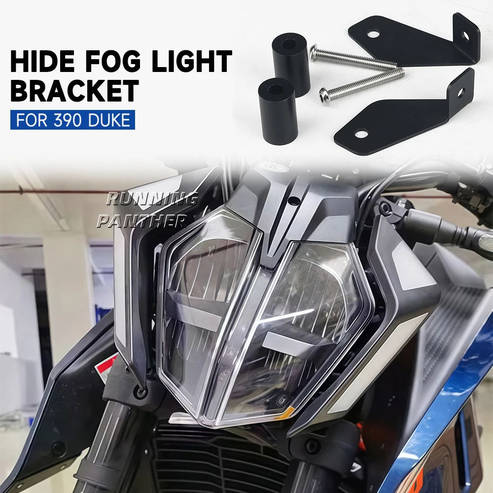 

Suitable For 390 Duke 390duke 2024 Motorcycle Accessories Hide Fog Light bracket Front Spotlight Hidden Installation Part