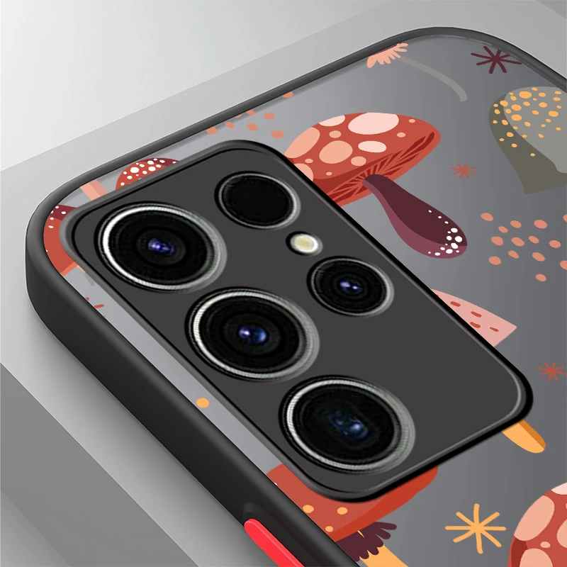 電話ケースサムスンギャラクシー S23 FE S24 プラス S22 + S25 + S20 ウルトラ S21 キノコ用マグセーフ磁気ワイヤレス充電カバー