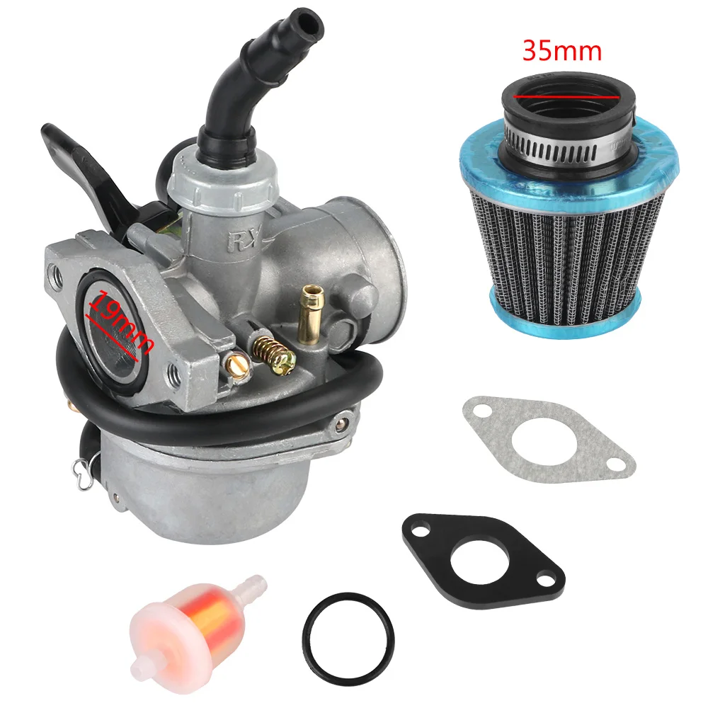 PZ19 Motorcycle Carburetor 19mm Carb With 35mm Air Filter Fuel Filter For Honda Baja TaoTao 4Stroke 49cc-125cc ATV Dirt Pit Bike