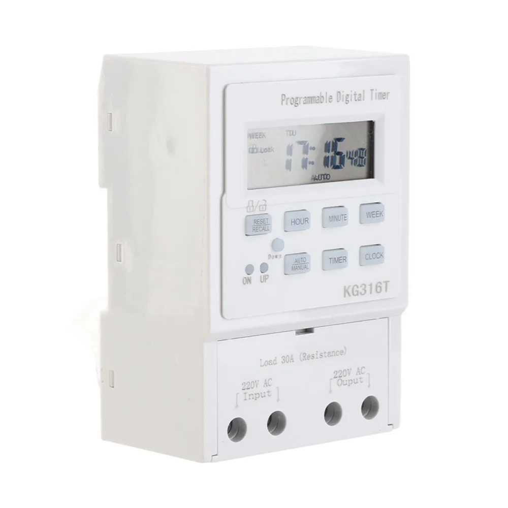Smart Home Microcomputer Digital Timer Switch 30A AC 220V Programmable Timer KG316T Automatic Time Control Switch Energy Saving