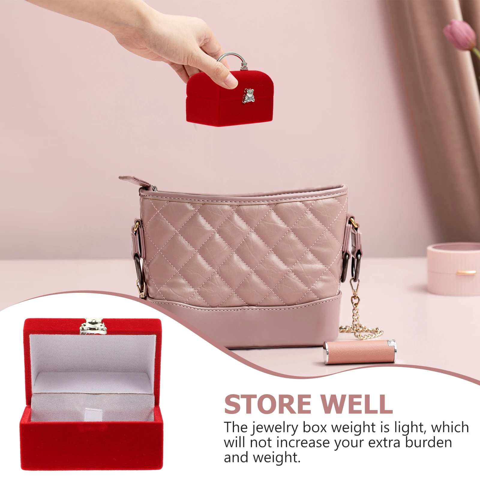 

Jewelry Box Gift Boxes for Necklaces Rings Engagement Holder Case Packaging Wedding Mini Suitcase Present Storage