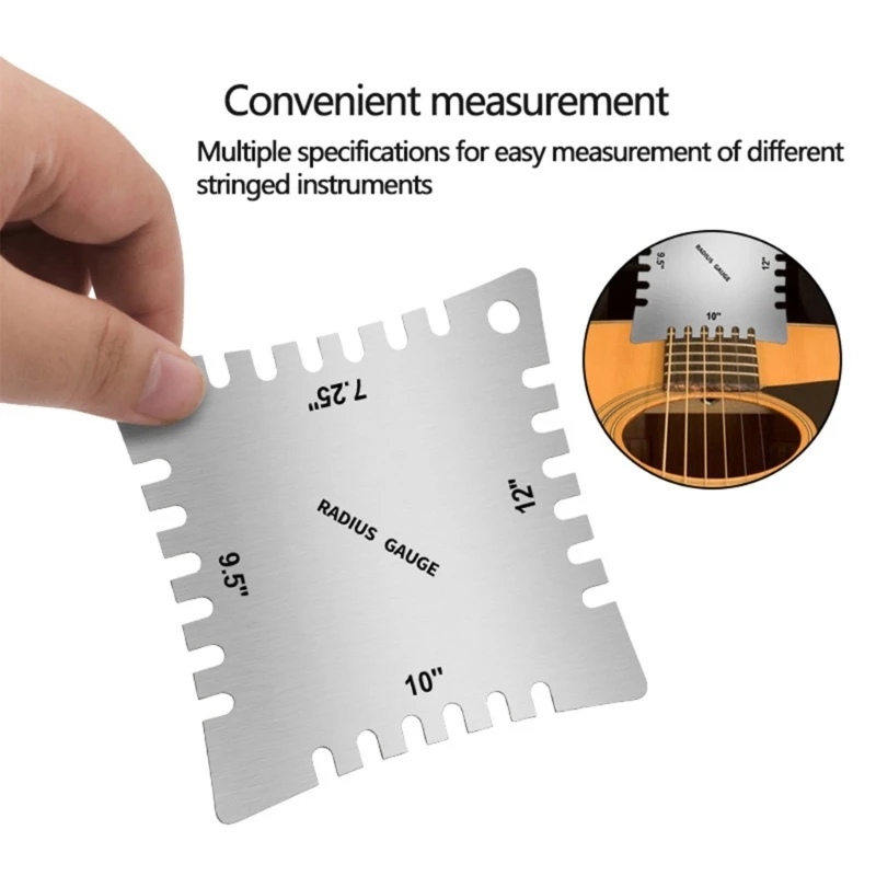 String Height Gauge Guitar Notched Radius Gauges Polishing Gasket Guitar Neck Notched Straight Ruler Measuring Tool