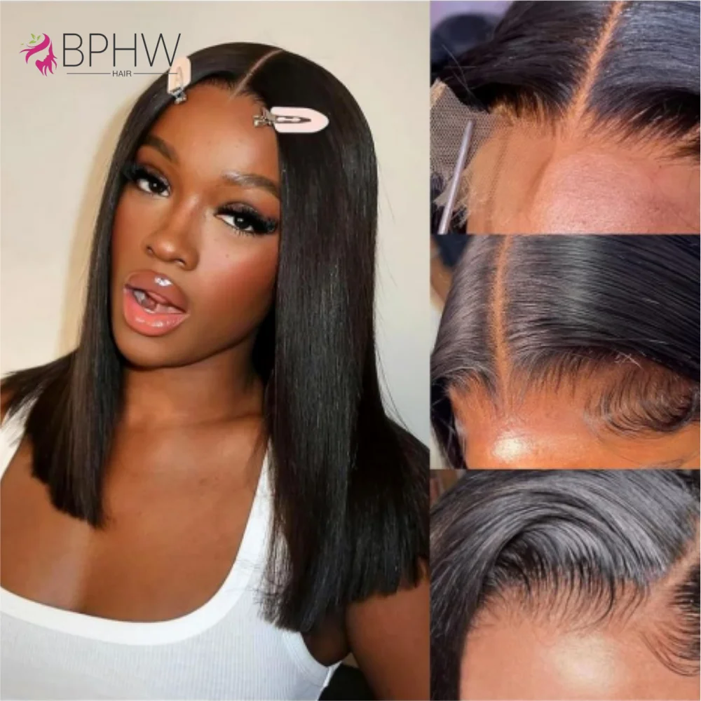 

Парик из супервысокой плотности, прямые парики из натуральных волос 13x4, парик спереди, натуральный цвет, парики Боб, бразильские милые парики, предварительно выщипанные Remy