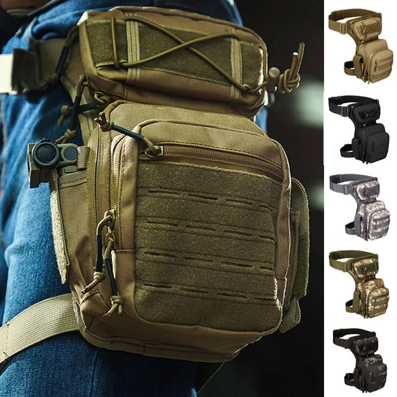 Men Leg Bag Hip Motorcycle Bags Military Waist Bag Utility Belt Pack Pouch Adjustable Hiking Male Tactical Waist Bag 1000D