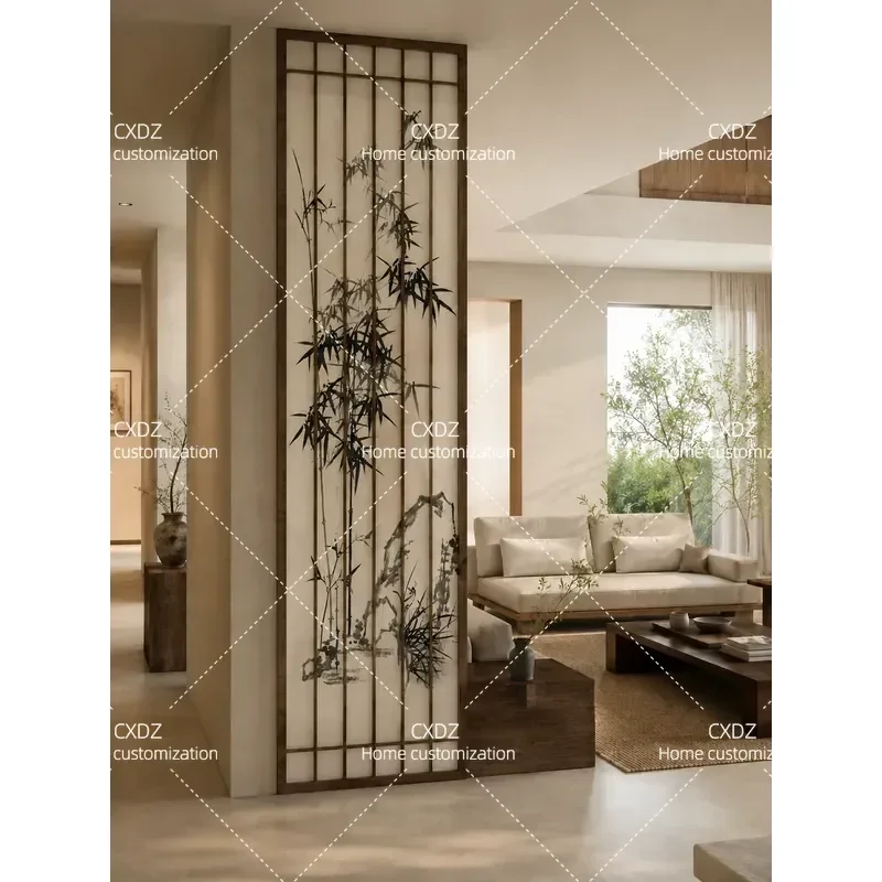 Song Style Aesthetic Grille Solid Wood Screen Living Room Entrance Porch Partition Hall Divider 2026 New Model