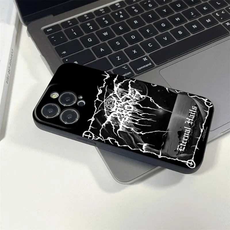 حافظة هاتف معدنية سوداء داكنة ، آيفون 13 ، 14 ، 12 ، 11 ، 13 ، 15 برو ماكس ، X ، XR ، XS ، 7 ، 8 ، 14 ، 15 Plus ، التجديف ، Marduk.1349