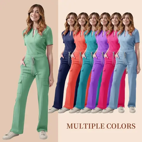 Hot Sales Scrub Sets Women Lab Coat Healthcare Operating Room Surgical Gown Breathable Workwear Hospital Accessories Nurse Scrub