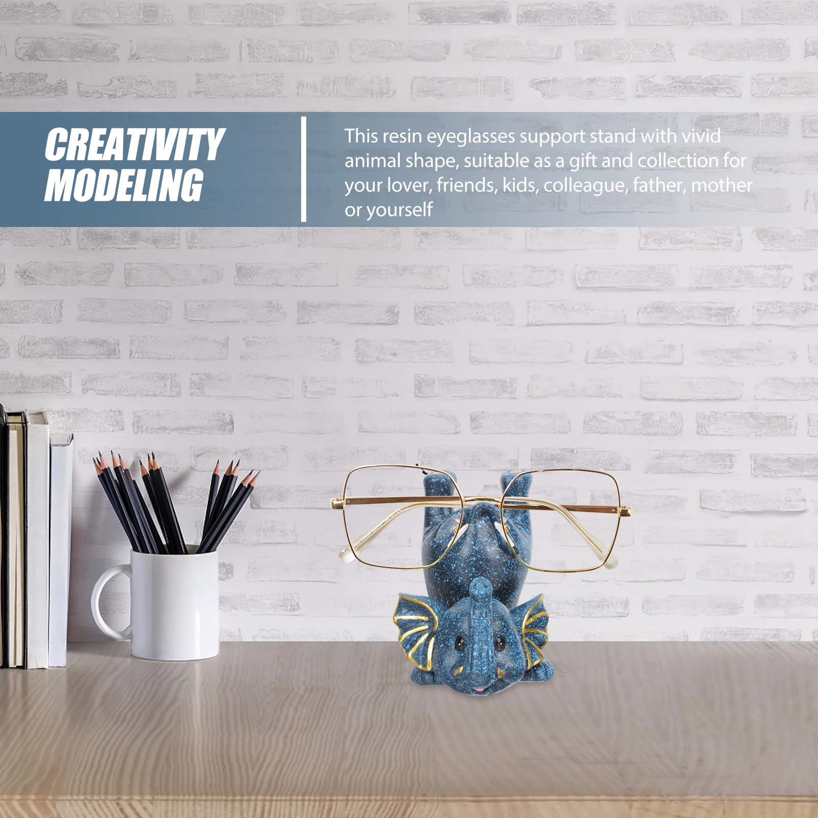 

Small Elephant Glasses Stand Resin Animal Eyewear Holder Desktop Display Rack For Home Office Party Gift Decorative Craft