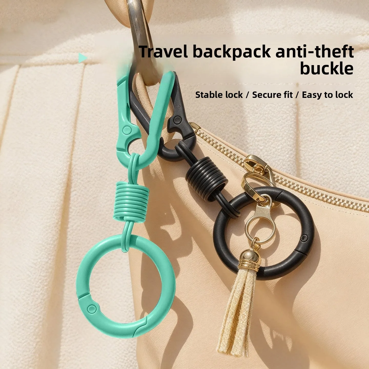 2026 New Travel Anti-Theft Buckle Backpack Zipper Lock Eight Character Buckle Travel Good Things Luggage Anti-Lost Safety Buckle