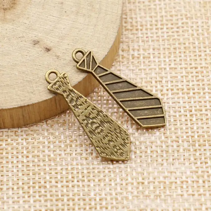 

20pcs 30*9mm Tibetan Bronze Textured Tie Design Charms Pendant EF3587