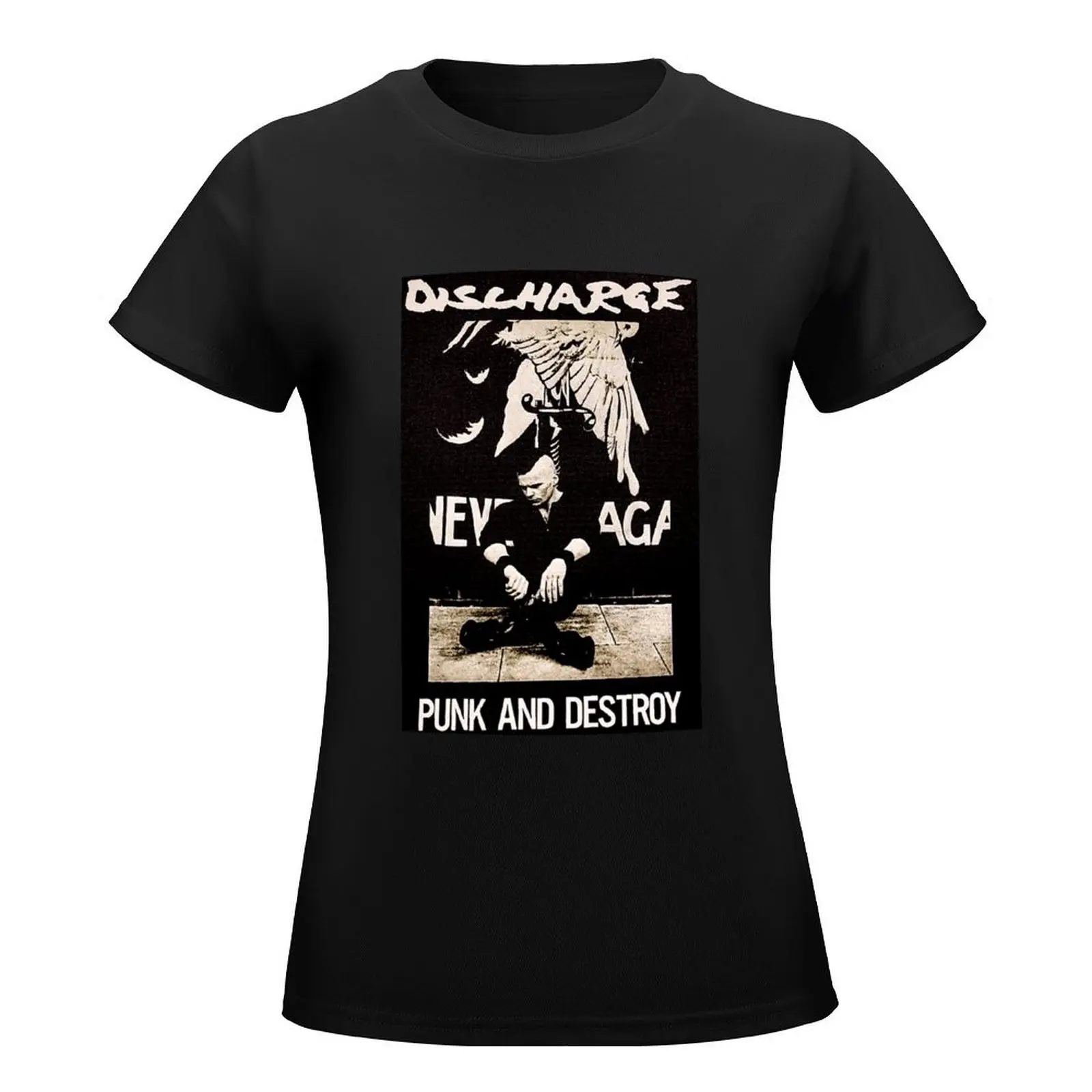 Discharge Punk and destroy T-Shirt summer clothes lady clothes Women clothes