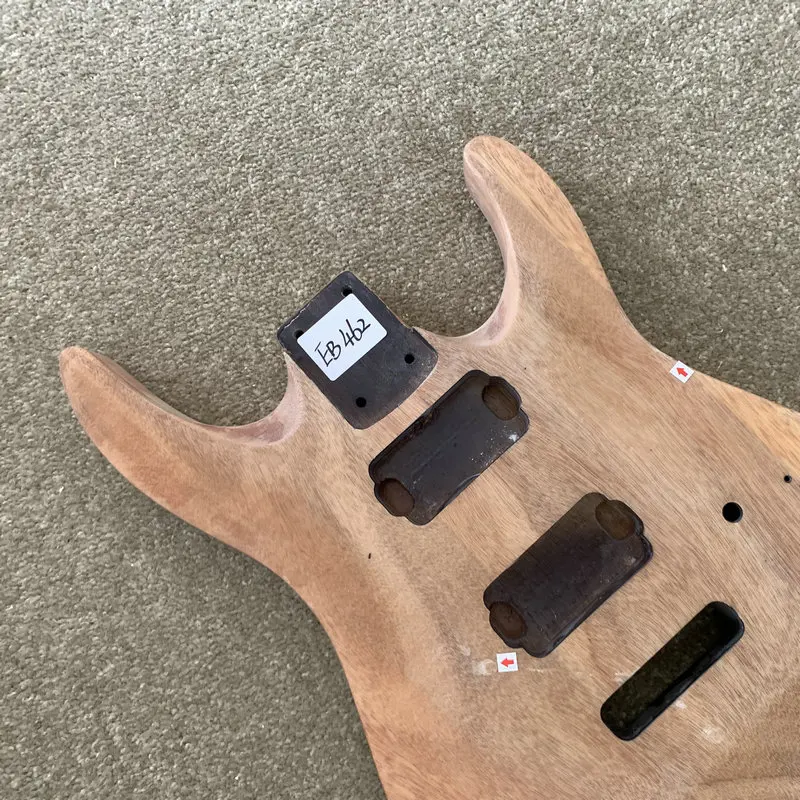 EB462  Solid Redwood Electric Guitar Body HH Pickups Tremolo Style  Bolt-on  For DIY Replacement Nature Color Wood Damage