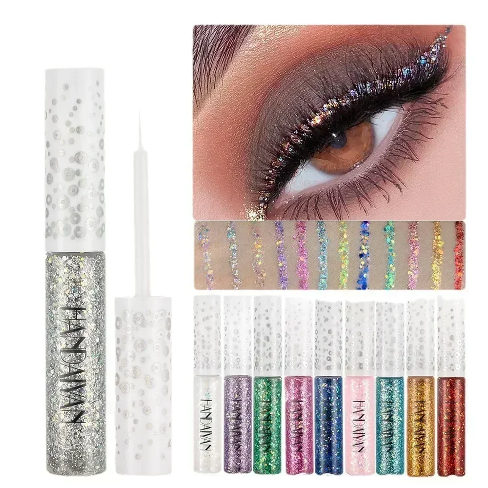 12 Piece Eyeliner Set Sequin Gel Pearl Glitter Texture Waterproof Fashion Multi-function Eye Shadow Party Holiday Cosmetic 5g*12