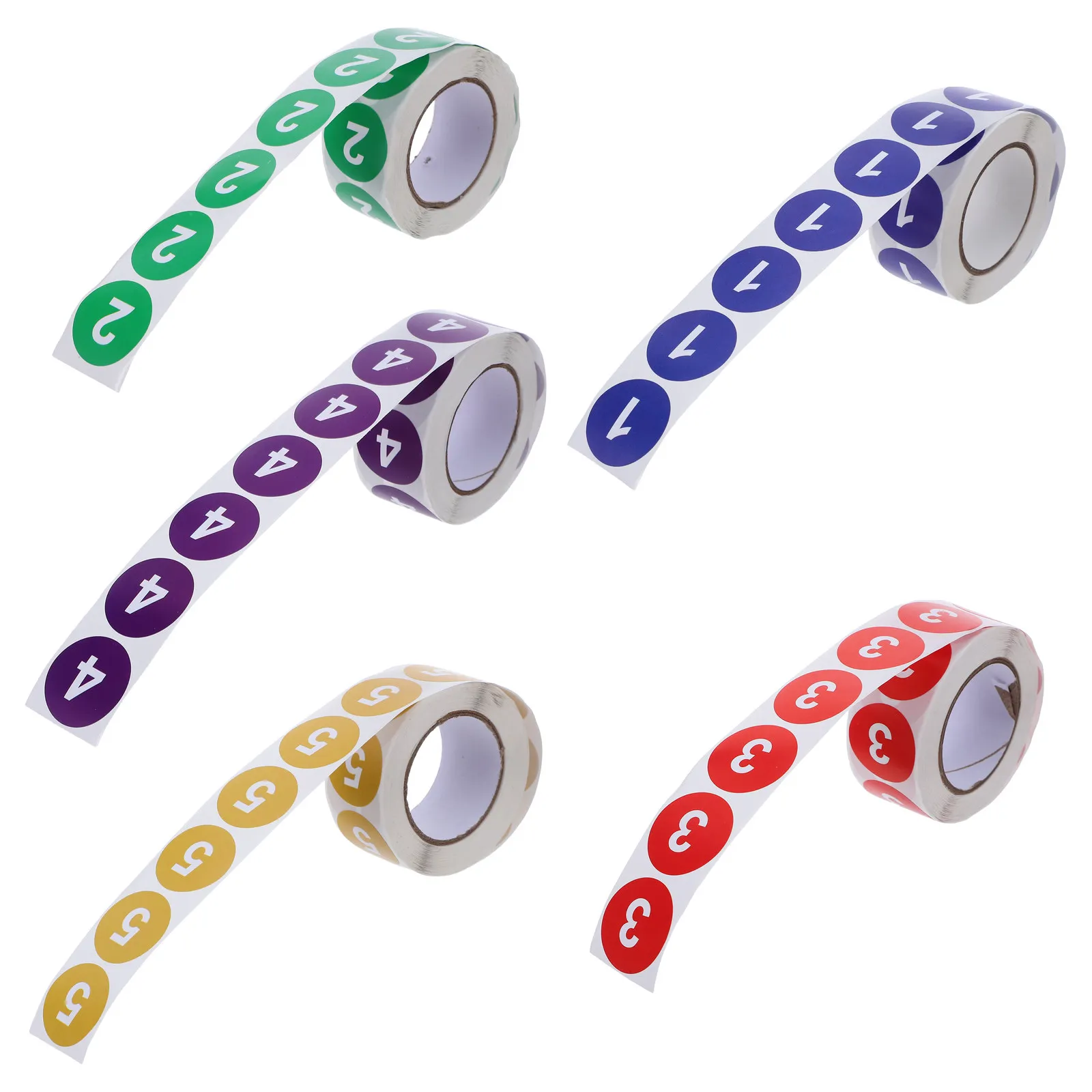 

2500Pcs Self-Adhesive Number Stickers Small Round Number Labels Colorful Bold Numbers for Inventory Sorting Kids Crafts Mailbox