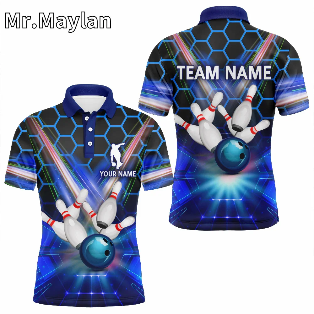 3D Custom Pink & Black Bowling Polo Shirts For Women and Men Bowling Team Shirts Bowling Strike Streetwear Unisex Tee Tops 5XL image 6