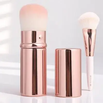 1 brocha para colorete, herramienta de maquillaje de nailon para base en polvo, contorno, resaltador, brocha cosmética para mujer, tamaño de viaje