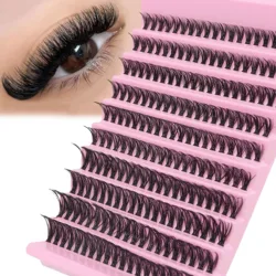 40D Volume Eyelash Extensions DIY Kit, 0.05mm Thickness, Mixed Length 8-16mm, D Curl Natural & Bold Anime Look,