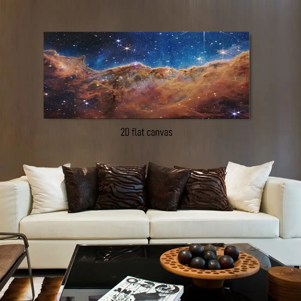 1 piece of high-definition cosmic nebula decorative painting, starry sky canvas painting for living room, bedroom, study, modern