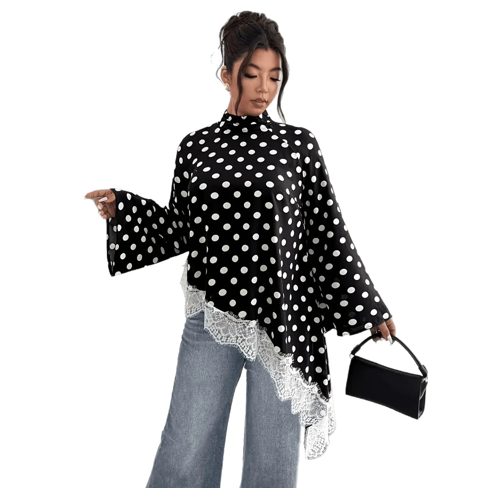 Picture 6: 0XL-4XL Plus Size Autumn Spring Fashion Elegant Print Shirt Blouse O- Neck 3XL 4XL Big Size Women Long Sleeve T-shirt Tops