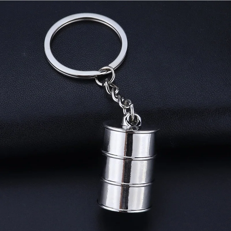 Shonemes Oil Drum Keychain Exquisite 3D Key Chains Accessory Gifts Keyring Bags Charms for Men Women