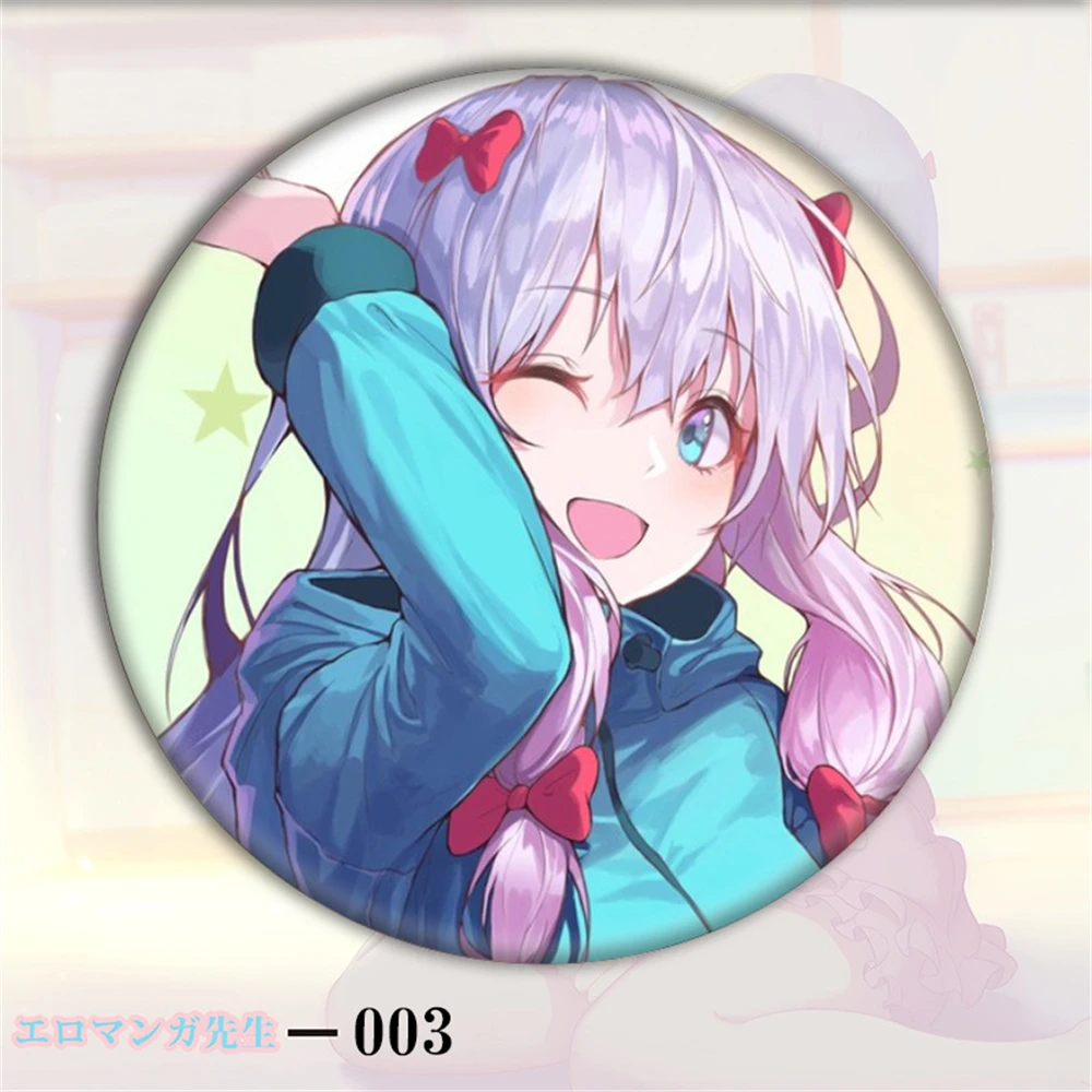 58mm Anime Eromanga Insegnante Izumi Sagiri COSTUME Cosplay Distintivo Pin SPTE Spilla in banda stagnata ﻿   Prop Gilf