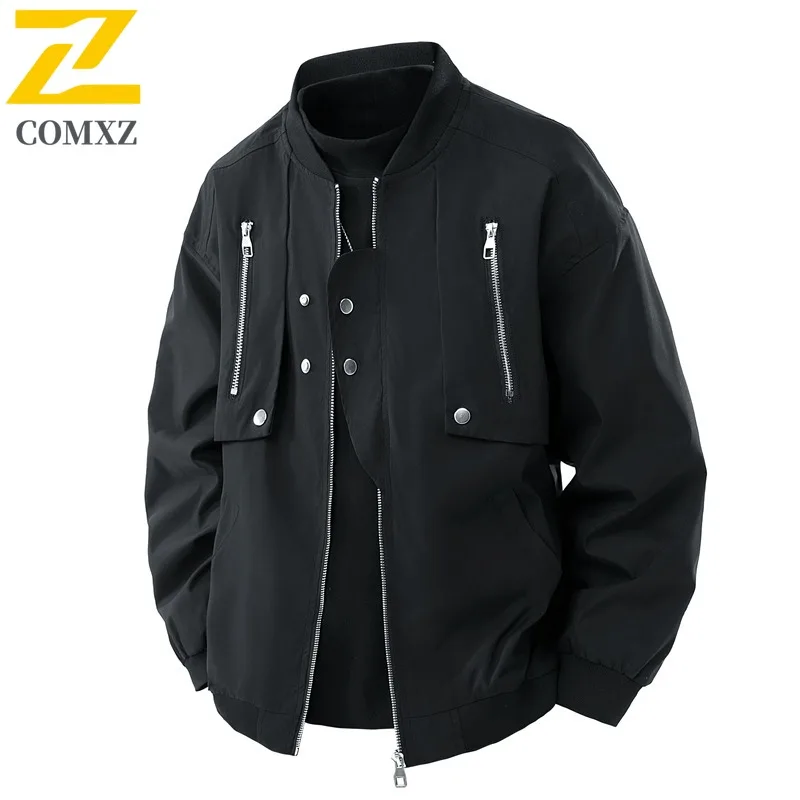 

Men Vintage Aviator Jacket American Style Spring Autumn Baseball Multi-Pocket Waterproof windproof Outdoor Tactical Sportwear