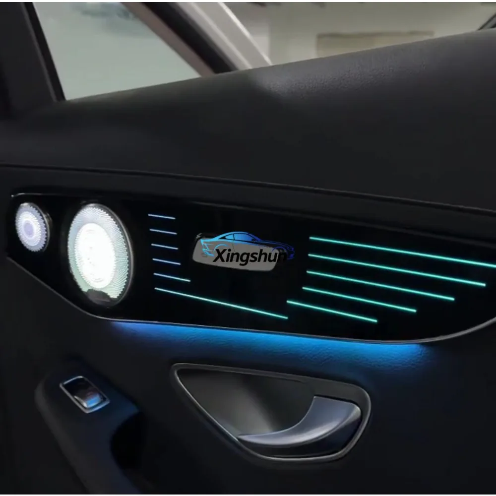 Piano Black 64 Colors Dynamic Ambient Light for Mercedes W205 X253 C253 GLC Car Interior LED Lighting Upgrade Accessories