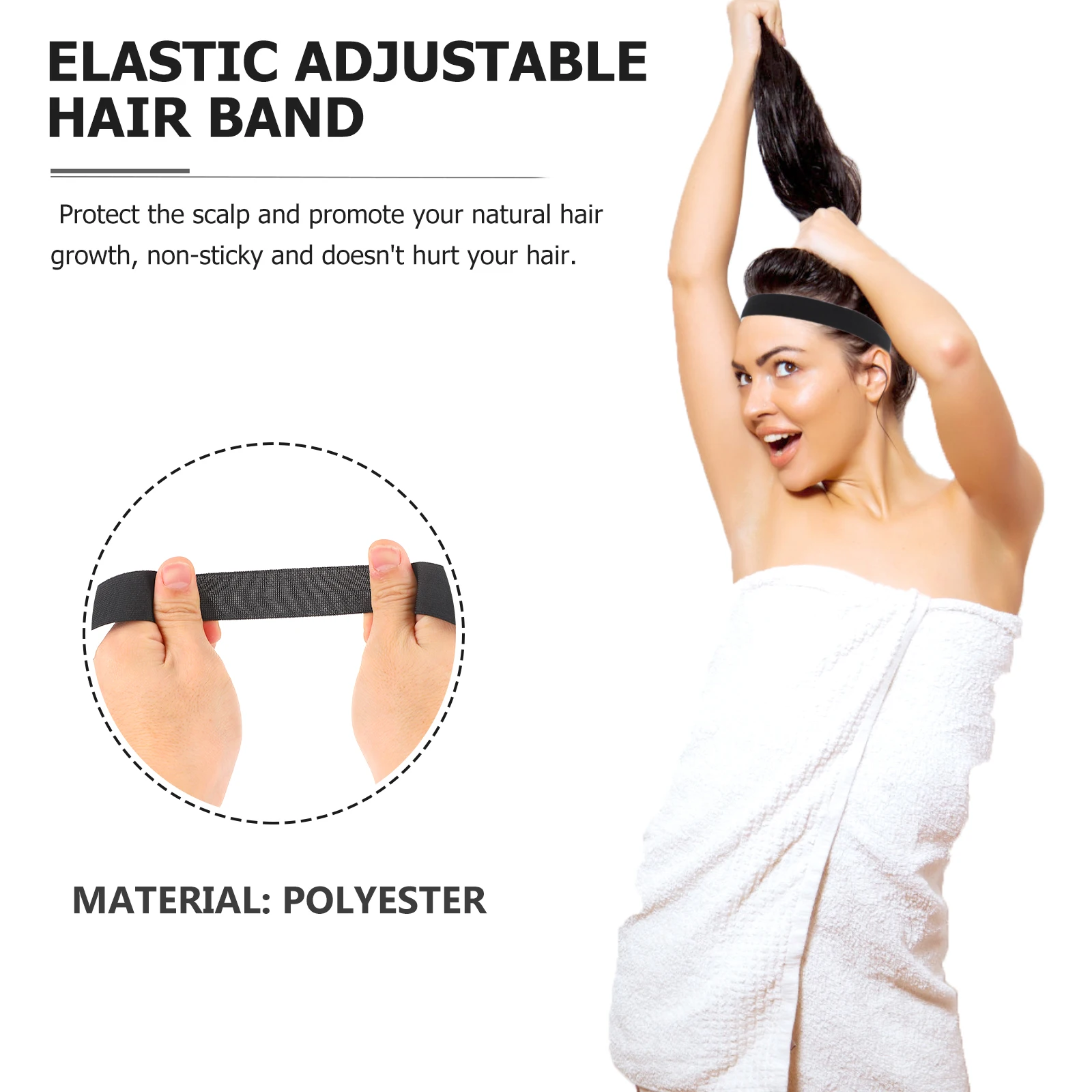 

3pcs Elastic B Adjustable Polyester Hairb Polyester Hairb Edges Wigs Strap Accessory Non Sticky Thin Reusable