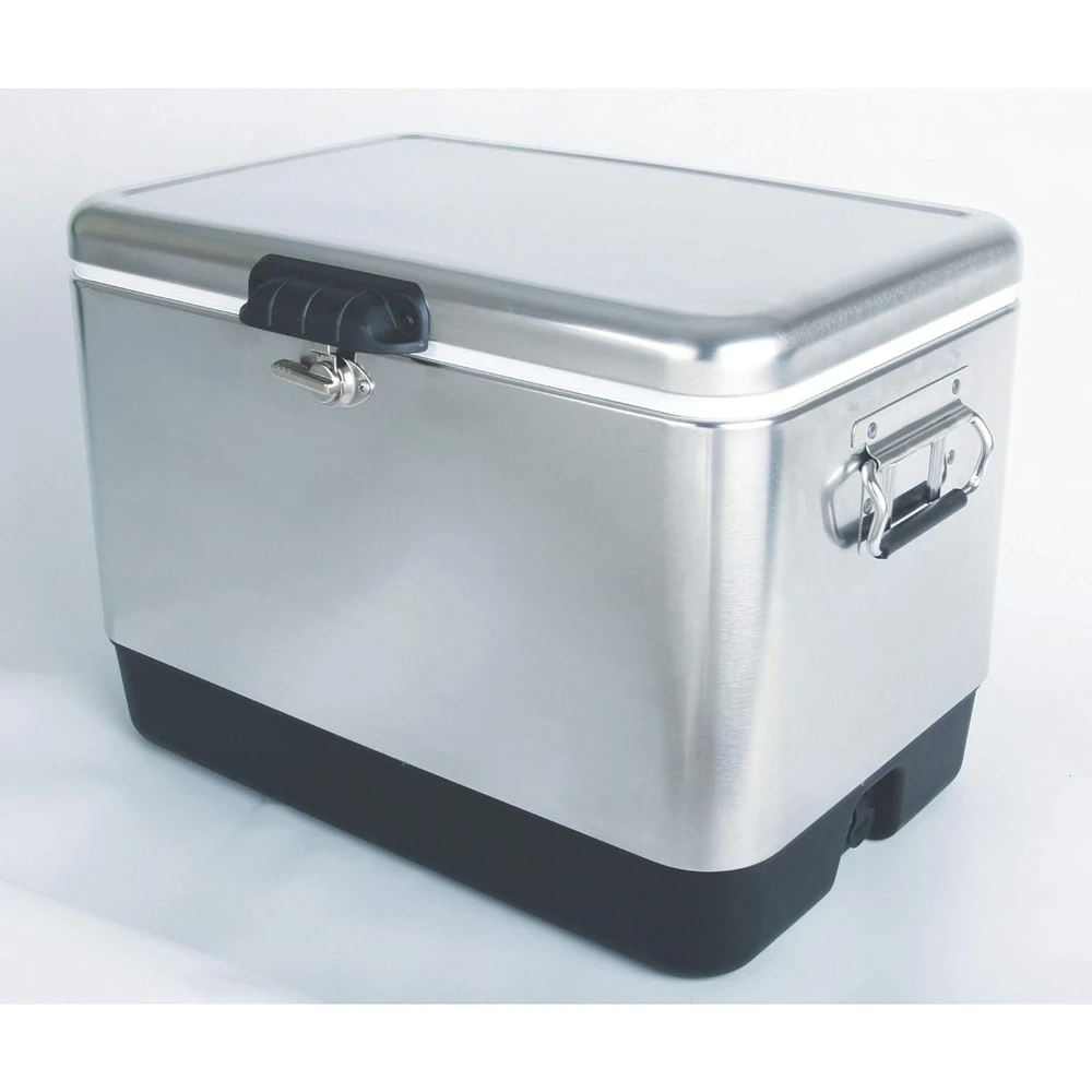 Cooler，Steel-Belted Cooler Keeps Ice Up to 4 Days，54-Quart Cooler for Camping，BBQs, Tailgating & Outdoor Activities Freight free