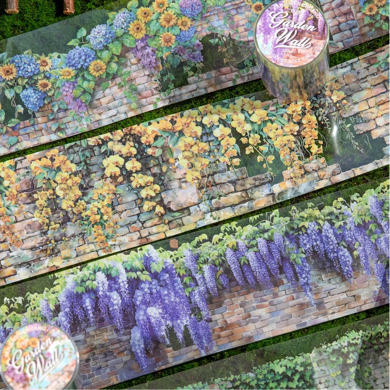 Garden Fence PET Washi Tape Set Vintage Flora Washi Tapes For Journaling Scrapbook Stickers Decorative Tapes For Scrapbooking