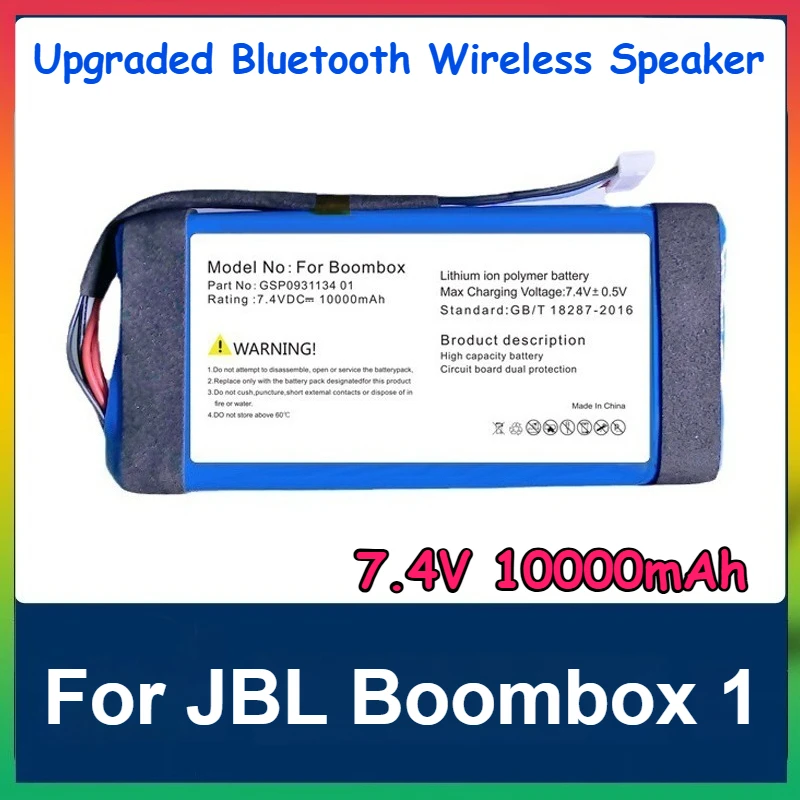 

Upgraded 7.4V 10000mAh Replacement Battery GSP0931134 01 for JBL Boombox 1 Bluetooth Wireless Speaker JEM3316 JEM3317 JEM3318