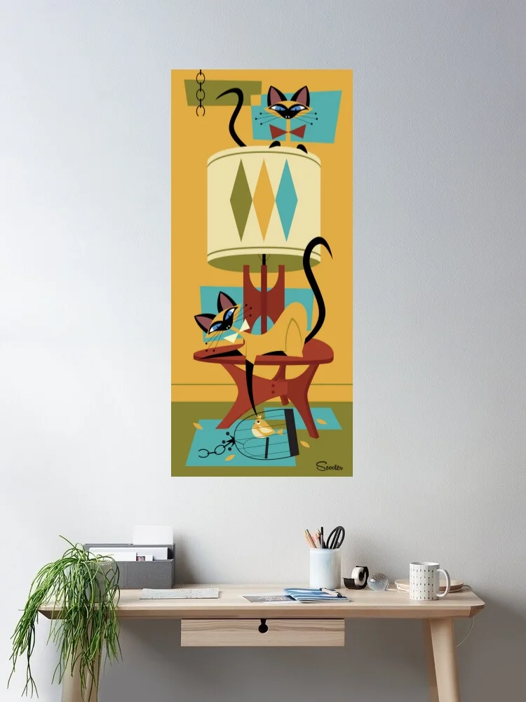 ملصق فني من قماش سكوتر Bye Bye Birdie، لوحة فنية جدارية لديكور المنزل #1