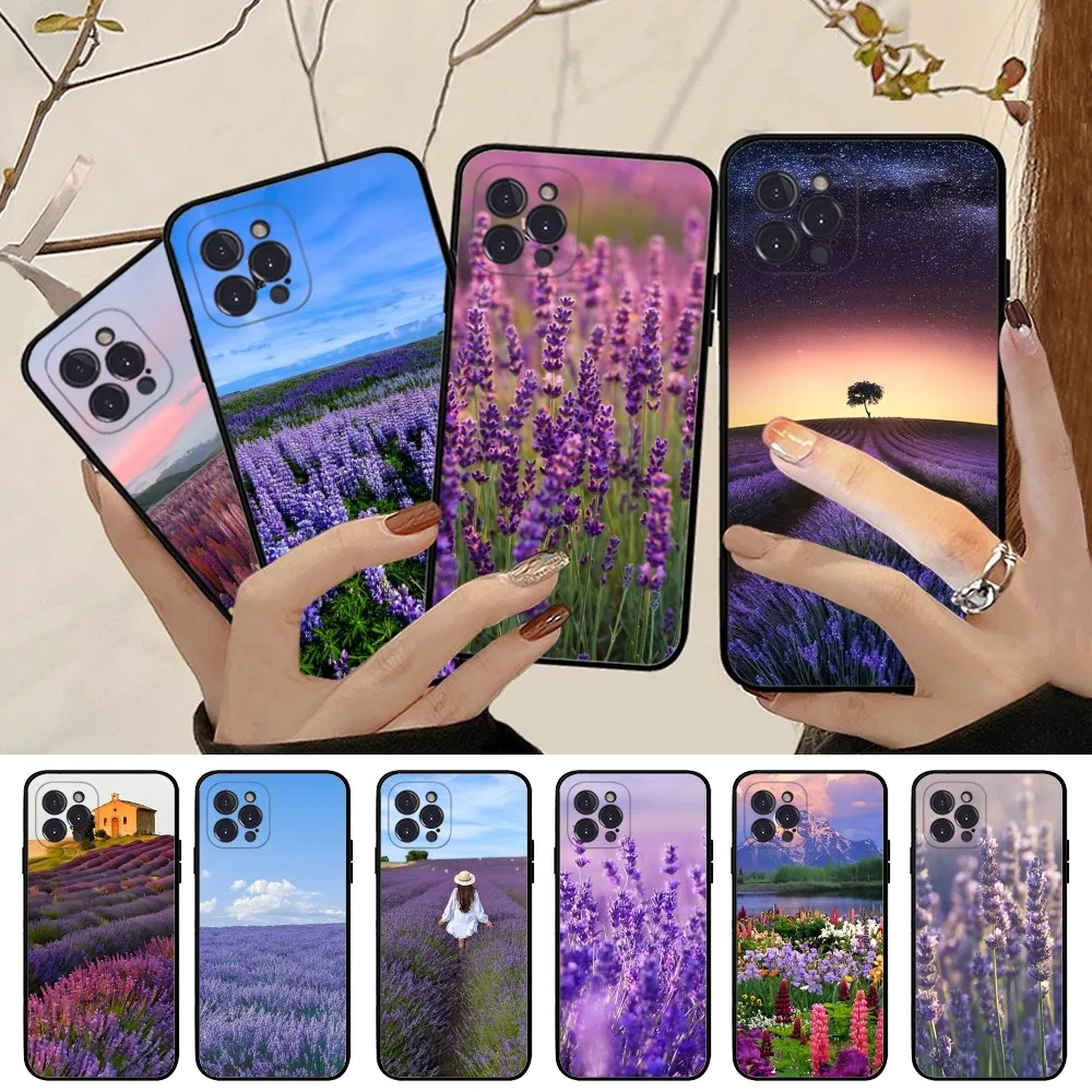 Lavender Purple Phone Case For iPhone 14 11 12 13 Mini Pro XS Max Cover 6 7 8 Plus X XR SE 2020 Funda Shell