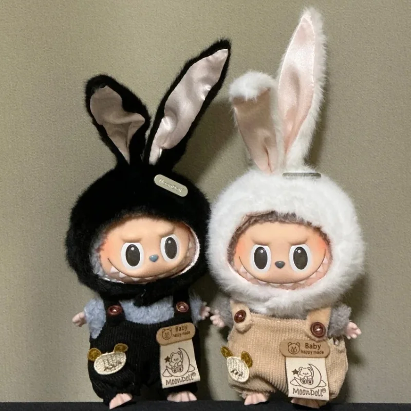 Ubranka dla lalek Labubus 15-17 cm, pluszowy kaptur Mickey Stitch, Sanrio Hello Kitty, Cinnamoroll, Melody, Kuromi, Pochacco, akcesoria, sukienka