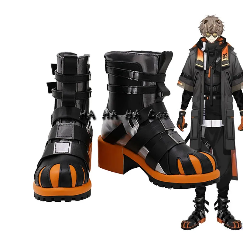 Anime VTuber Alban Knox Cosplay Boots Shoes Custom Size NIJISANJI VTuber Cosplay Fancy Party Boots For Women Men Cosplay Wig