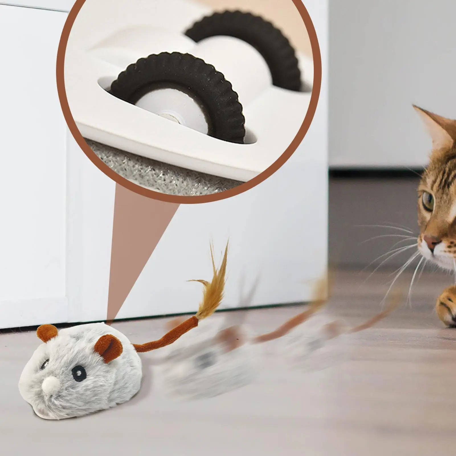 

Игры с игрушками для кошек, перезаряжаемые плюшевые мыши, интерактивные игрушки для кошек с бесшумным колесом для игр, тренировки развлечений на Хэллоуин