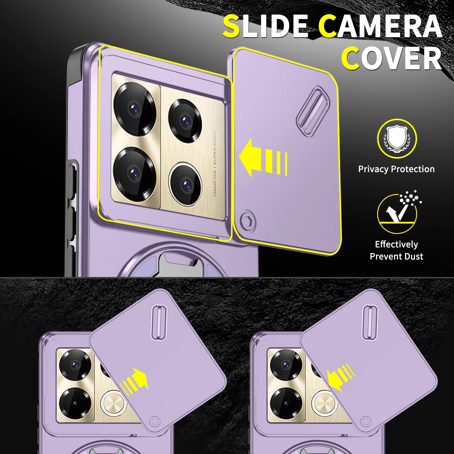 Slide Lens Protect For Magsafe Holder Case For Infinix Note 40 50 Pro Plus Smart 10 Plus 9 HD Hot 50i GT 20 Pro Shockproof Cover - view 5