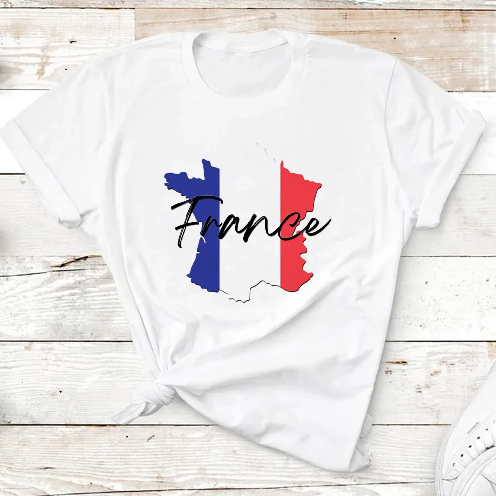 

France t-shirts women designer streetwear Tee girl Japanese 2000s manga clothes