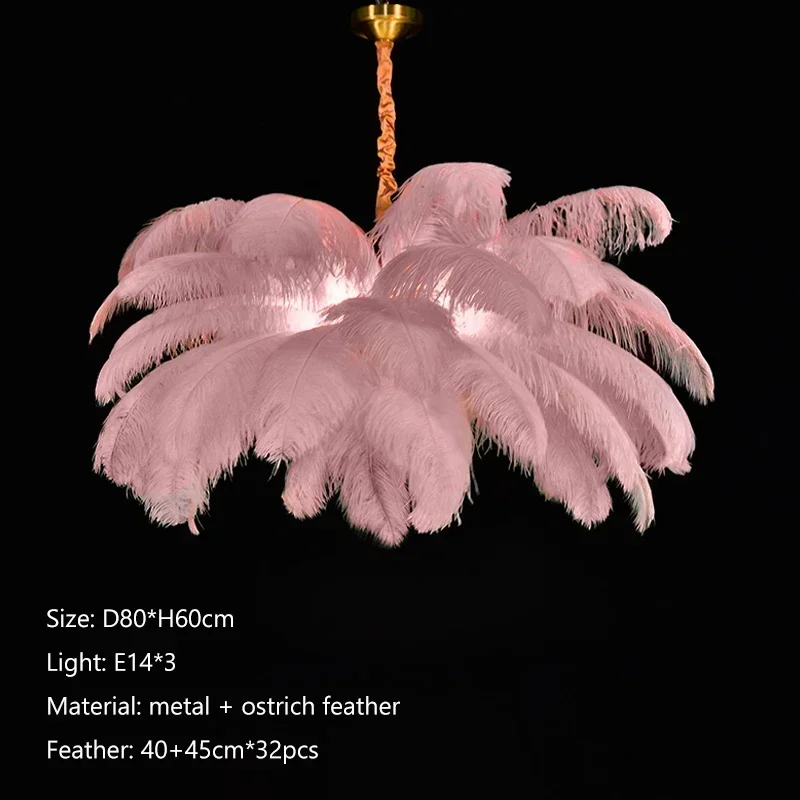 JIANKEXING Nordic Kreative Feder Kronleuchter Restaurant Wohnzimmer Schlafzimmer Hotel LED Anhänger Lampe Romantische Prinzessin Wohnkultur Beleuchtung 5