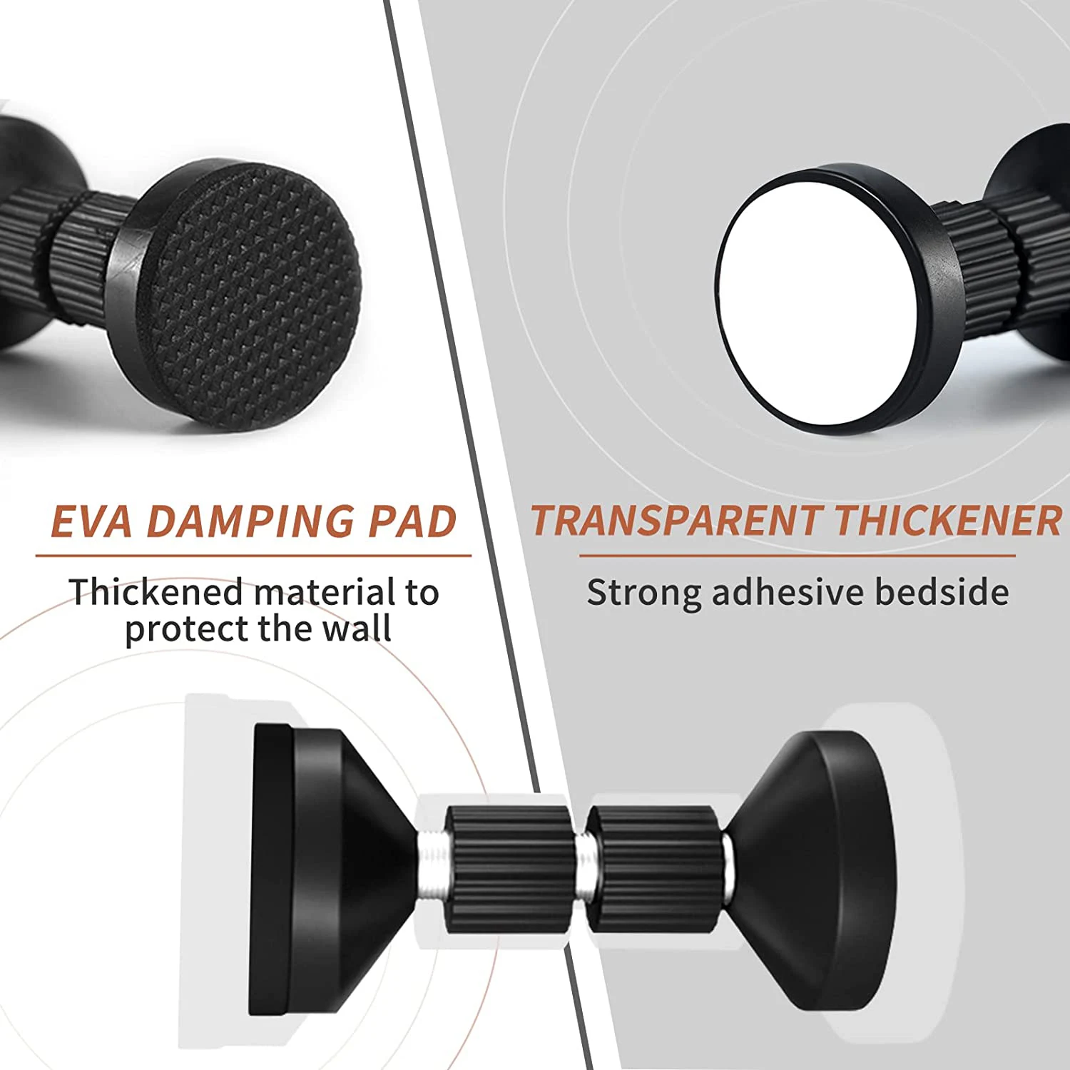 調節可能なネジ付きベッドフレームベッド用防振ツール、ヘッドボードストッパー、緩み防止防振フィクサー(2個)-A21R
