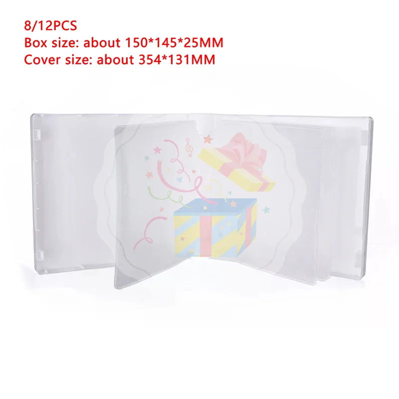 8/12PCS CD Case Disc DVD Storage Bag High-capacity Packaging Box CD Holder Home Room Discs Storage Box