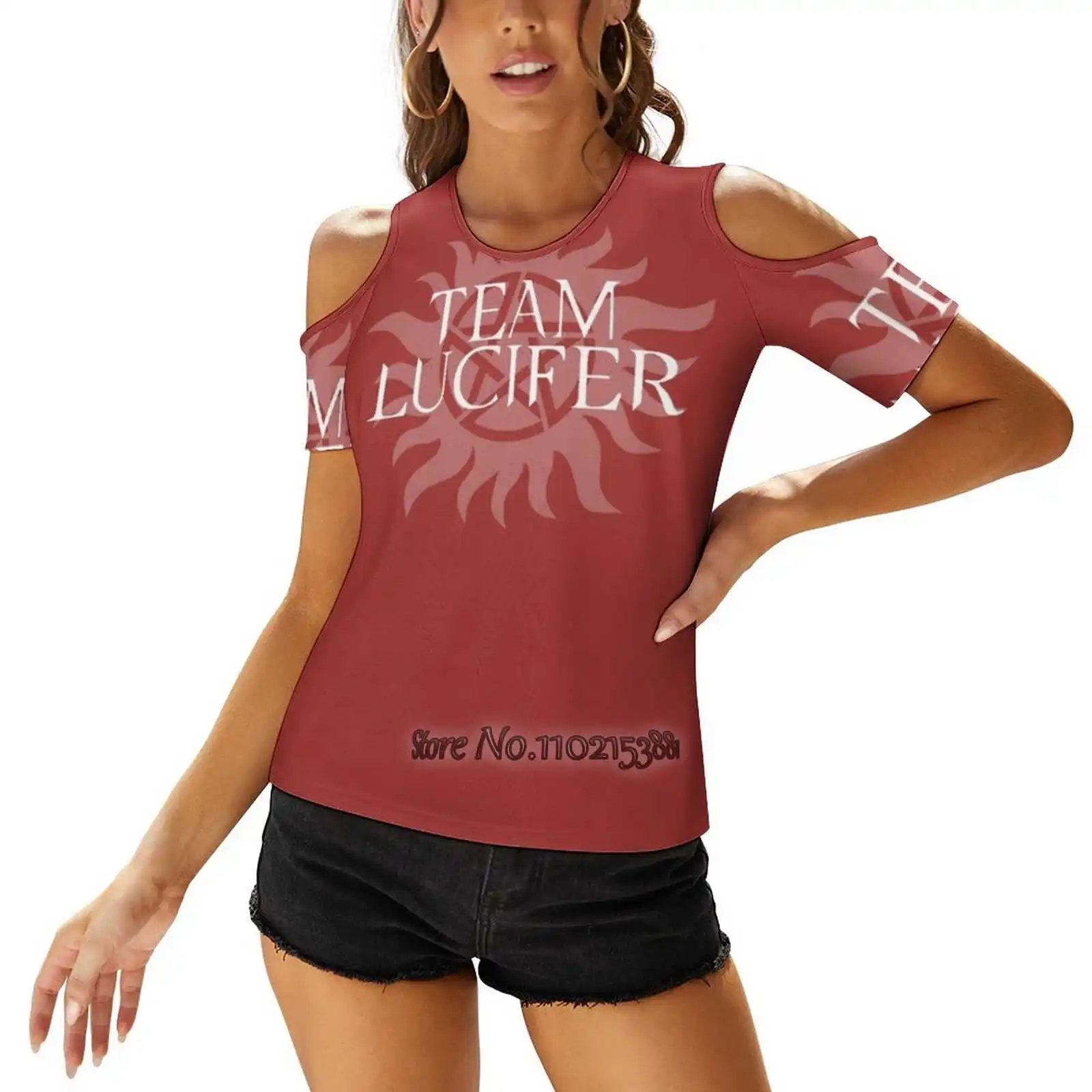 Supernatural - Team Lucifer Woman Tshirts Printed Tops Fashion Graphic T Shirt Harajuku Short Sleeve T-Shirt Supernatural Spn