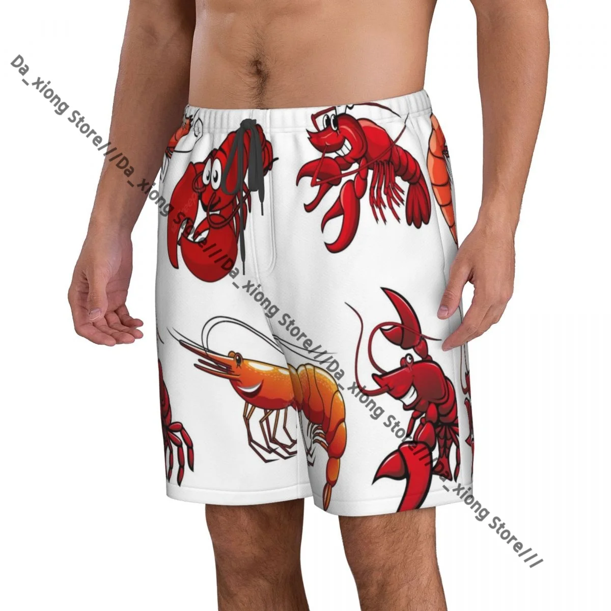 Mens Swimming Shorts Swimwear Crawfish Trunks Swimsuit Beach Wear Boardshorts