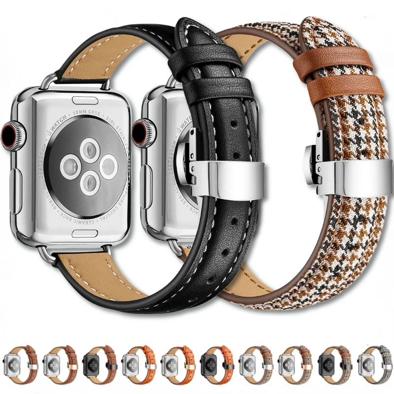 Leather strap For Apple watch 45mm 41mm 9 8 7 Ultra 49mm Slimming small waist wristband For iwatch 6 5 4 3SE 44mm 40mm 42mm band