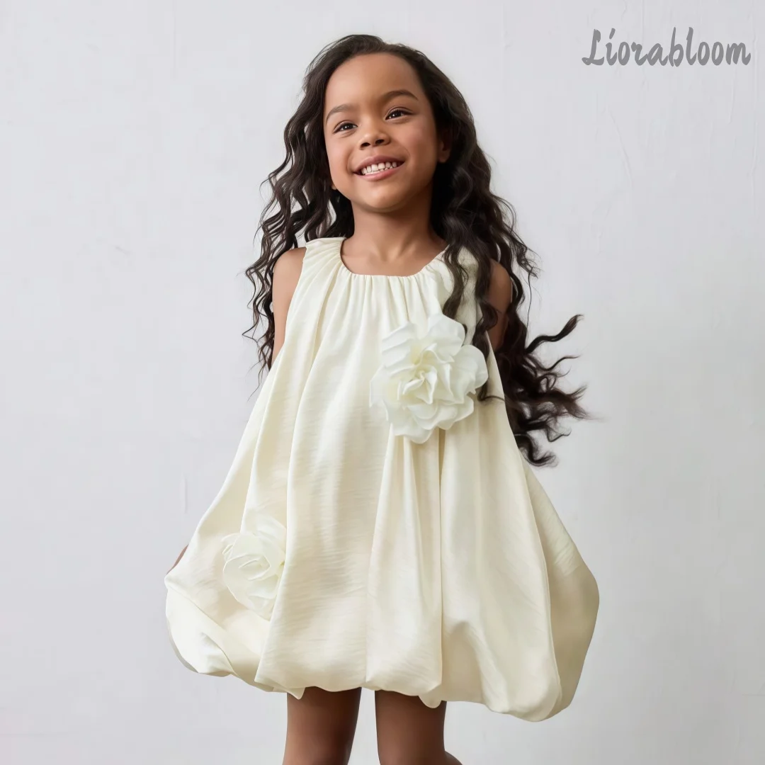 

Custom Girls' Formal Dress Sleeveless Simple Flower Girl Dress Women's Wedding Party Attire Dress свадебное платье