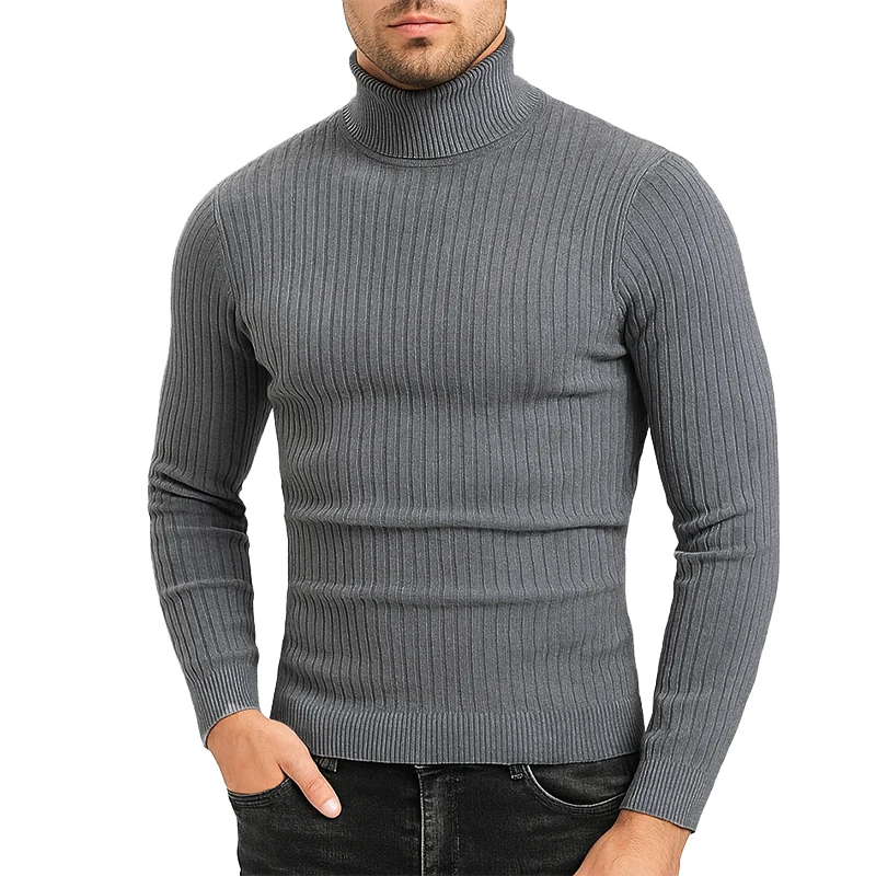 Autumn Sweaters Turtleneck Cable Knitted Pullover