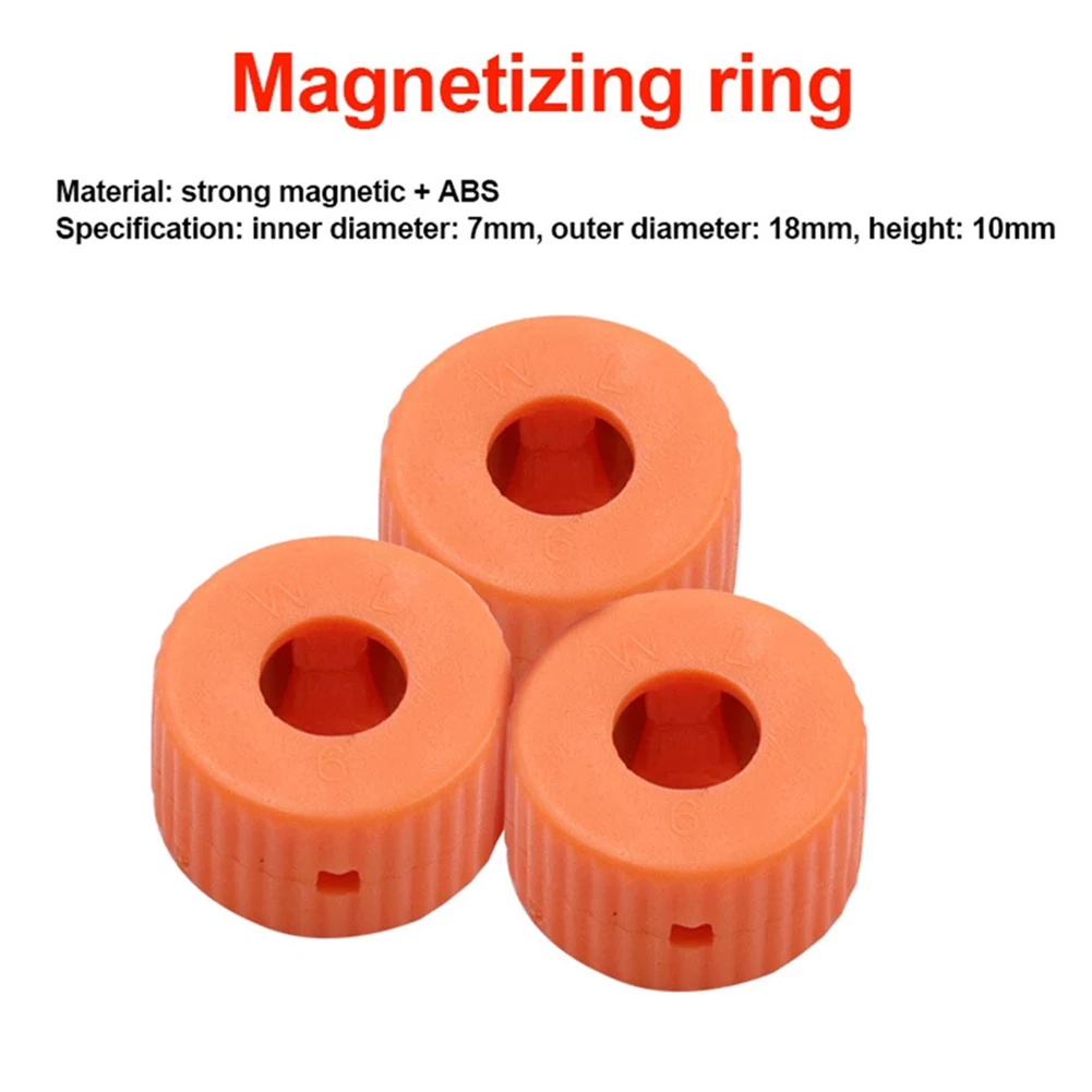 Imagem -04 - Orange Mini Round Magnetic Ring Pick up Tool Anel Magnetizador para Screwdriver Bits Conjuntos de Ferramentas Manuais mm Pcs