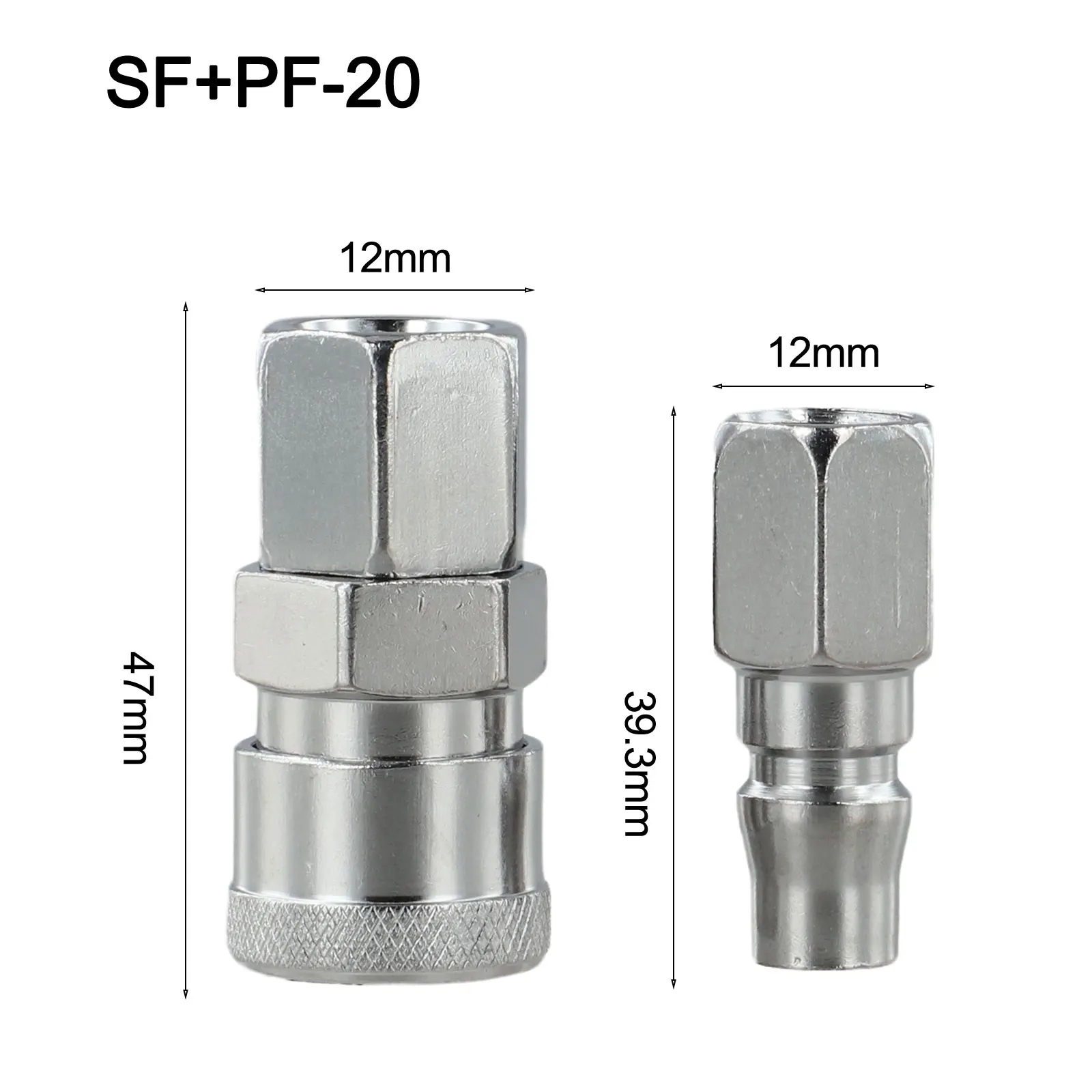 Air Line Hose Fitting Coupler Connector with Quick Release Locking for Compressor Zinc Plated Heat Treated Steel 2pcs Set