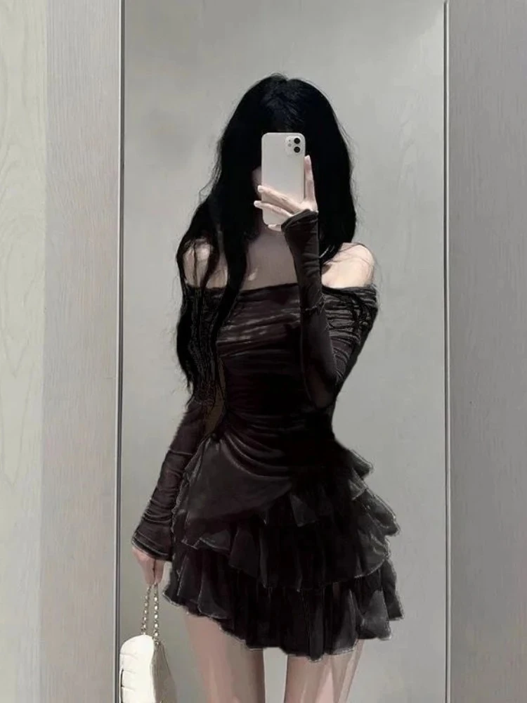 여름 섹시한 2 조각 드레스 세트 여성 우아한 Bodycon 티셔츠 + 레이스 슬림 스트랩 드레스 2000 년대 미국 빈티지 정장을 통해 볼